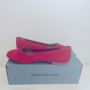 TOMS Julie Poinsettia Women’s Size 8.5 Red Suede Flats